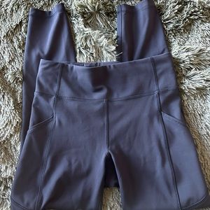 Black yoga pants with pockets. Size 6 length 25